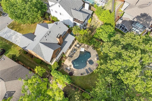 drone / aerial view featuring a residential view