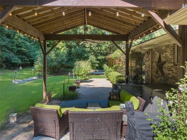 view of patio with a gazebo