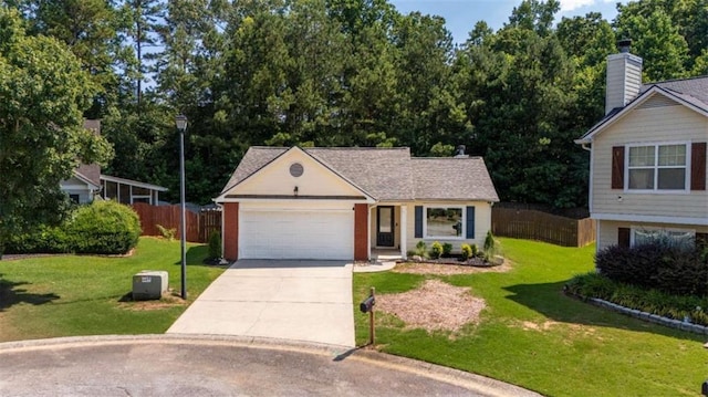 220 Brookstone Trl, Braselton, GA 30517 - view of front of house featuring concrete driveway, an attached garage, and a chimney