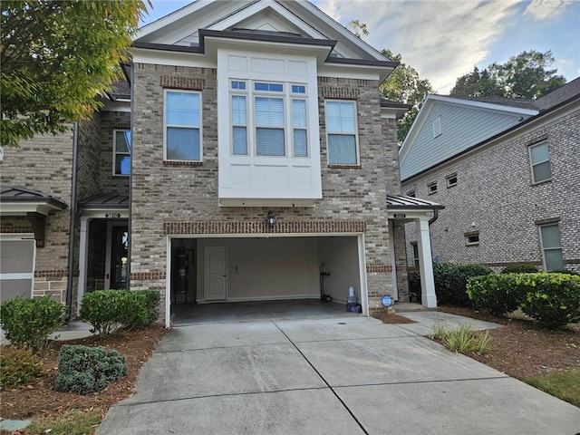 view of property featuring a garage