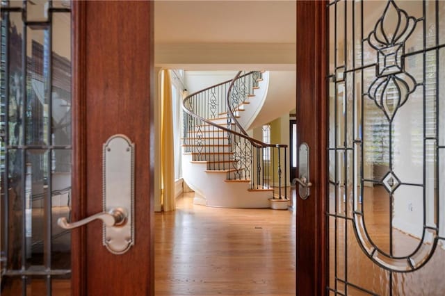 1006 Arbor Trce NE, Atlanta, GA 30319 - entrance foyer with wood finished floors, stairs, and ornamental molding