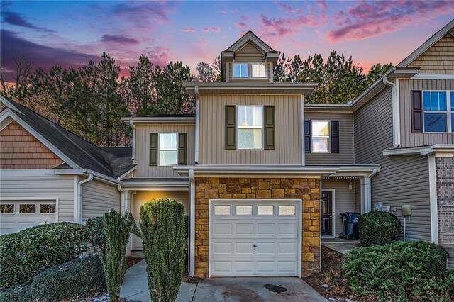 view of property featuring a garage