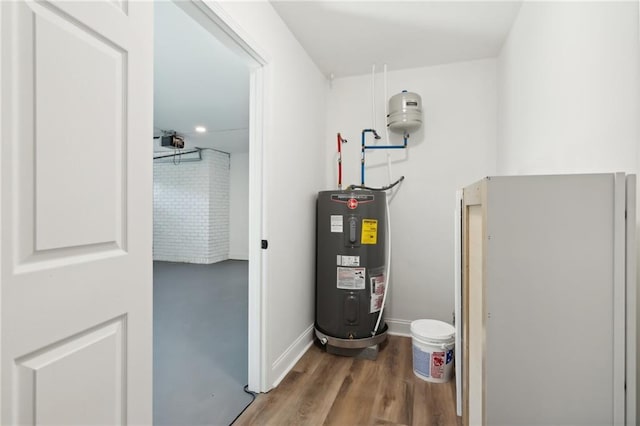 utility room with water heater