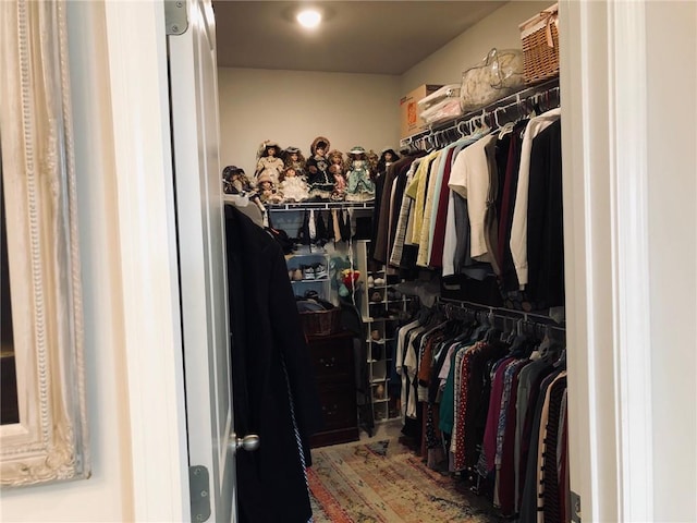 view of walk in closet