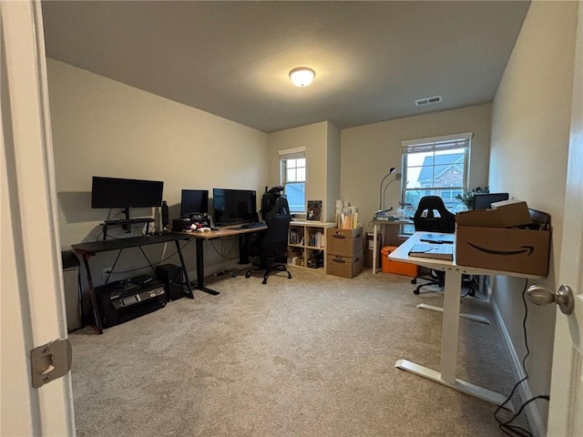 carpeted office with visible vents