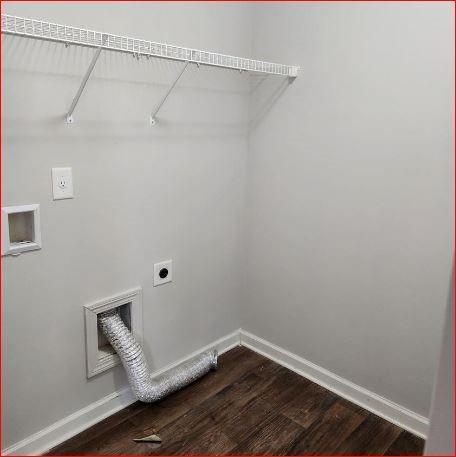 laundry area featuring hookup for a washing machine, wood-type flooring, and hookup for an electric dryer