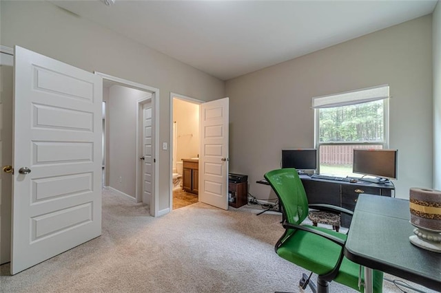 view of carpeted office