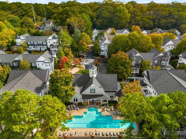 aerial view featuring a residential view