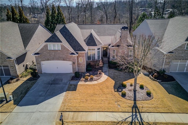 view of front of property with a garage