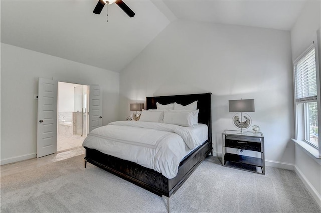 8305 Beryl Overlook, Gainesville, GA 30506 - bedroom with carpet, multiple windows, connected bathroom, and high vaulted ceiling