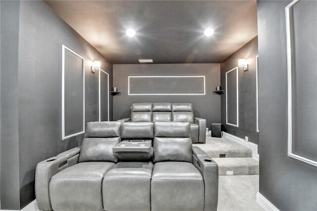 8305 Beryl Overlook, Gainesville, GA 30506 - home theater room with recessed lighting, baseboards, and carpet