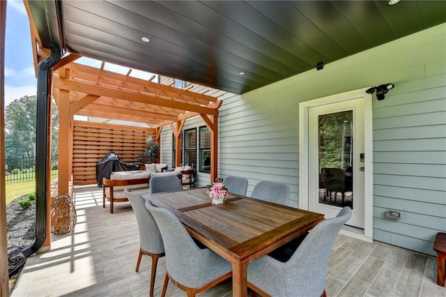 8305 Beryl Overlook, Gainesville, GA 30506 - wooden terrace with a pergola and outdoor lounge area