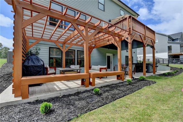 8305 Beryl Overlook, Gainesville, GA 30506 - view of patio featuring outdoor lounge area, a deck, and a pergola
