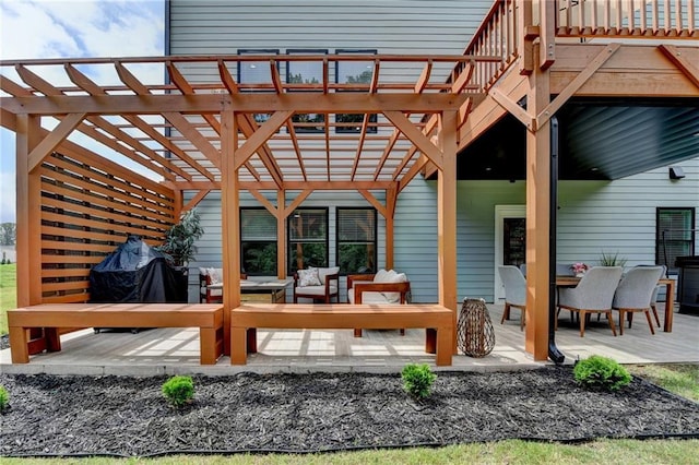 8305 Beryl Overlook, Gainesville, GA 30506 - view of patio with an outdoor living space, a deck, and outdoor dining space