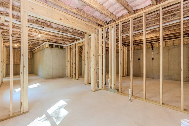 view of unfinished below grade area