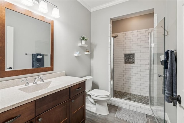 1832 Monument Rd, Jasper, GA 30143 - full bath with ornamental molding, vanity, and a stall shower