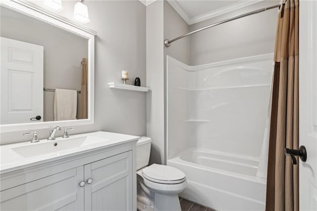 1832 Monument Rd, Jasper, GA 30143 - full bath featuring shower / tub combo, vanity, and ornamental molding