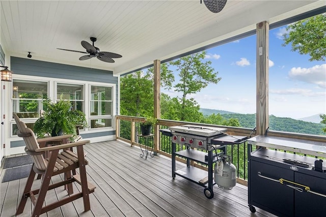 1832 Monument Rd, Jasper, GA 30143 - wooden terrace featuring ceiling fan