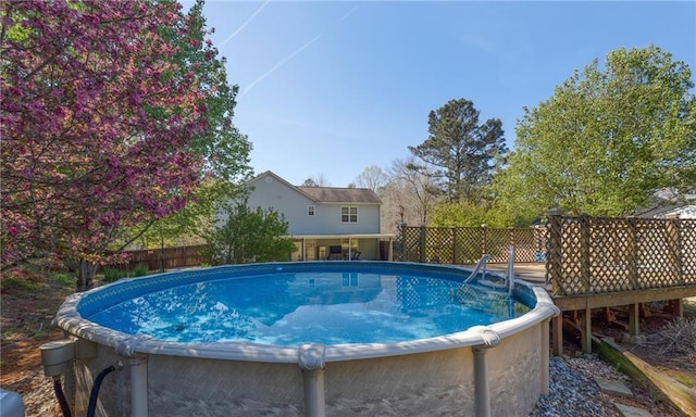 151 River Park Cir, Mcdonough, GA 30252 - view of swimming pool featuring a wooden deck