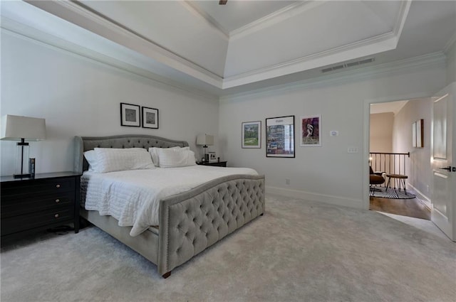 1892 Raven Hill Dr NE, Atlanta, GA 30319 - carpeted bedroom featuring a raised ceiling, crown molding, and baseboards