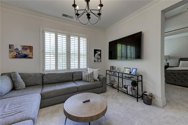 1892 Raven Hill Dr NE, Atlanta, GA 30319 - living area featuring a chandelier, carpet floors, crown molding, and baseboards