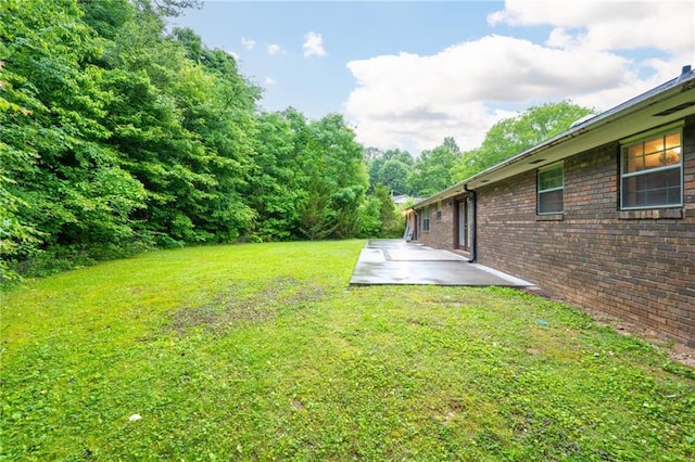 view of yard with a patio area