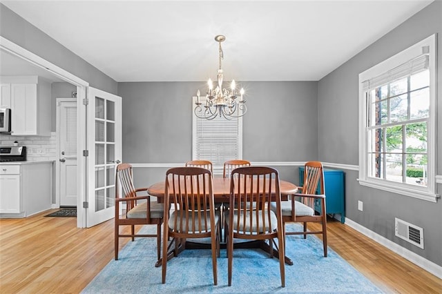1959 Audubon Dr NE, Atlanta, GA 30329 - dining space with a chandelier and light wood-type flooring
