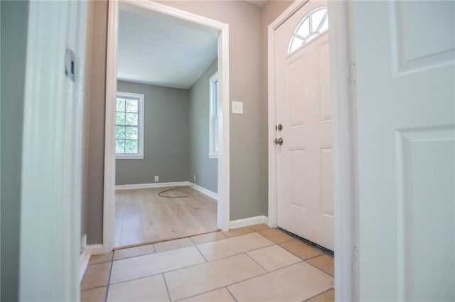 8211 Thompson St, Douglasville, GA 30134 - entryway with light tile patterned floors and baseboards