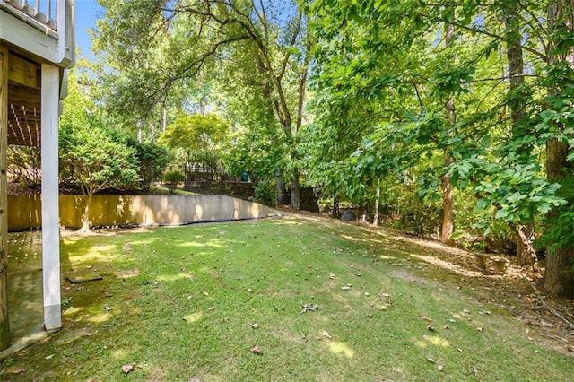 view of yard with fence