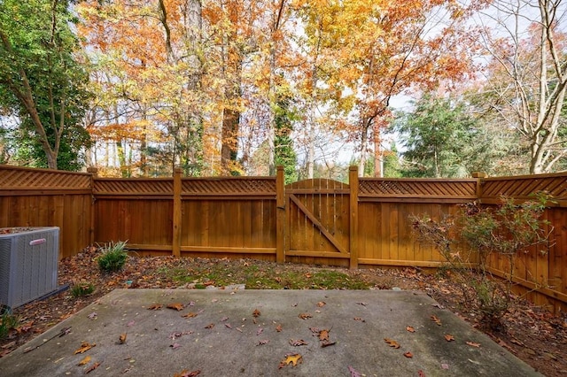 exterior space with a patio and central air condition unit