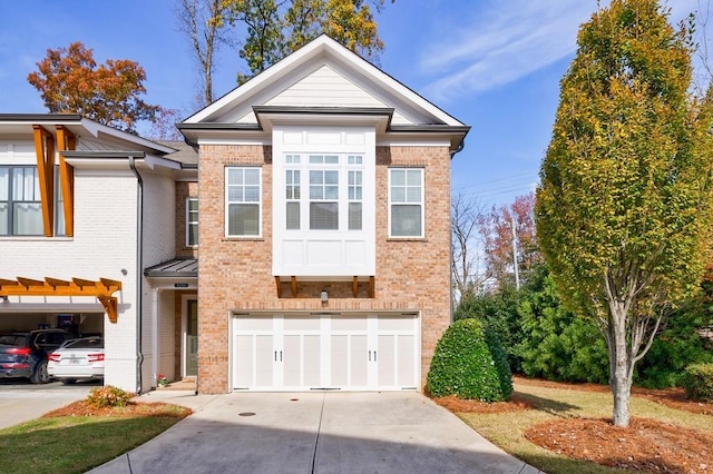 view of property featuring a garage