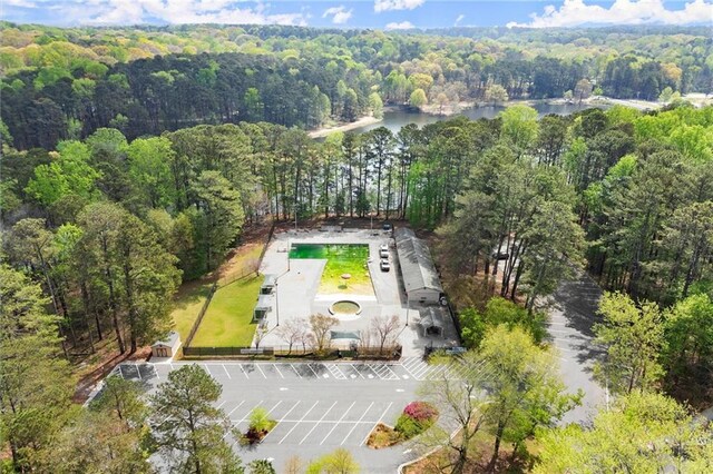 1430 Oconee Pass NE, Brookhaven, GA 30319 - birds eye view of property with a water view and a view of trees