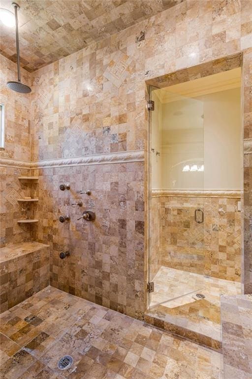 bathroom featuring walk in shower