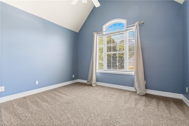 1360 Mount Mickinley Dr, Grayson, GA 30017 - carpeted empty room featuring ceiling fan and vaulted ceiling