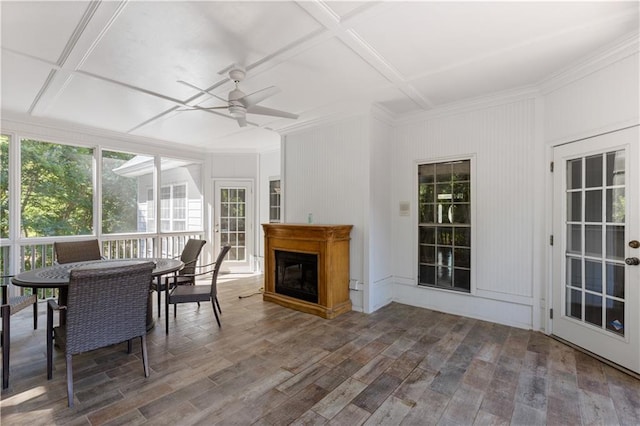 1360 Mount Mickinley Dr, Grayson, GA 30017 - sunroom with coffered ceiling and plenty of natural light