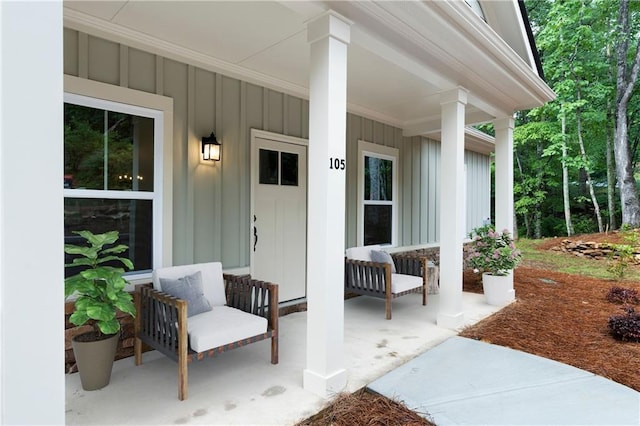 entrance to property with covered porch