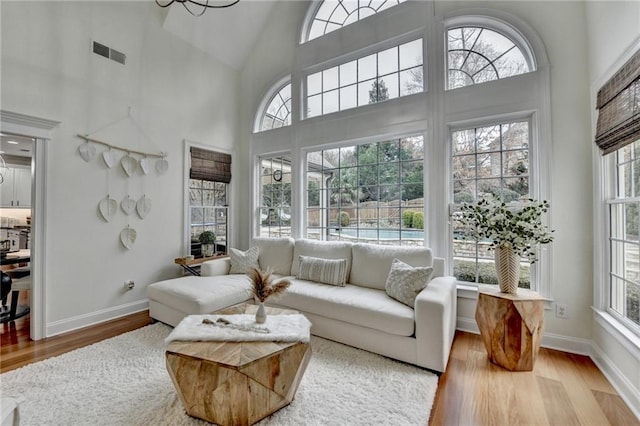 sunroom with plenty of natural light