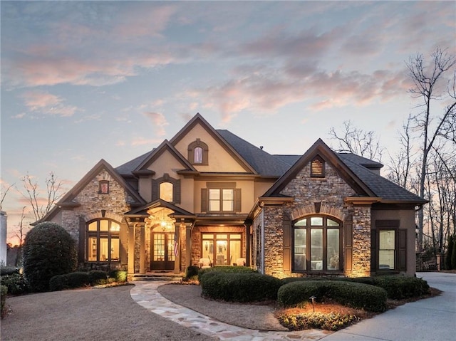 view of front of house with french doors