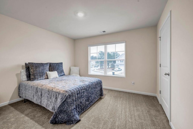 bedroom with carpet floors