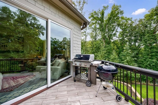 balcony with a grill