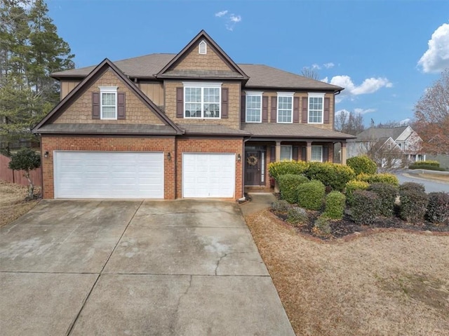 view of front of home with a garage