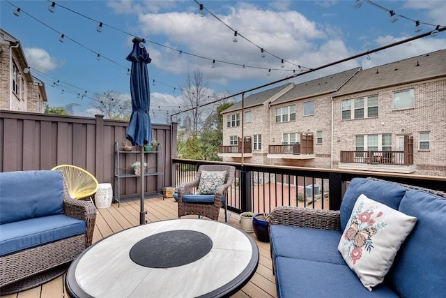 deck with outdoor lounge area