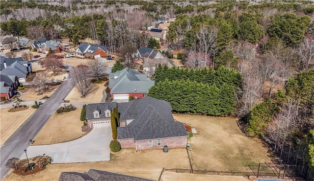 bird's eye view with a residential view