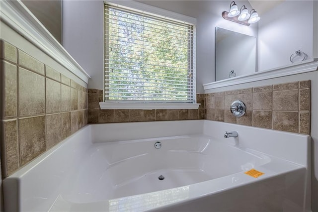 bathroom featuring a washtub