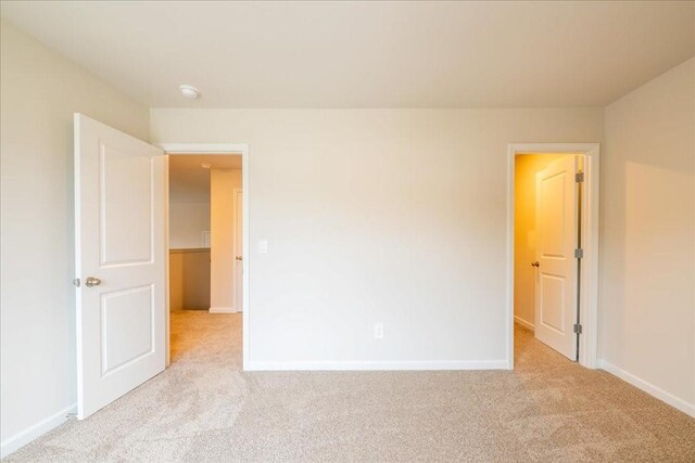 spare room featuring light colored carpet