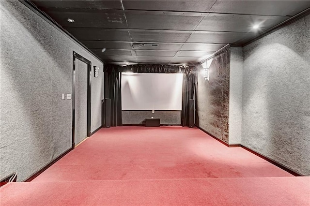 view of carpeted cinema room