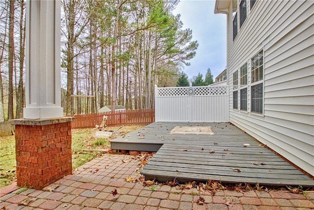 view of patio / terrace featuring a wooden deck