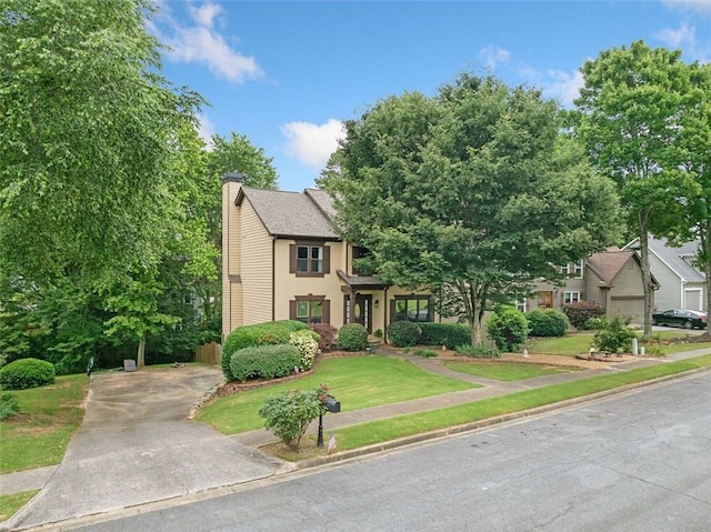 404 Pine Grove Way, Woodstock, GA 30189 - view of front of house featuring a chimney and a front yard
