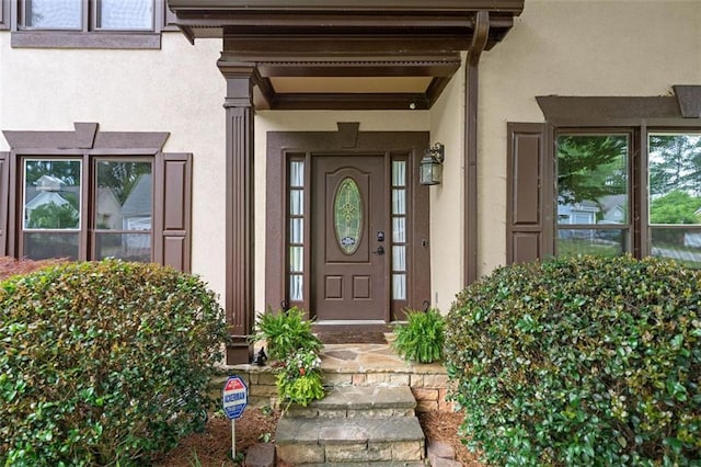 404 Pine Grove Way, Woodstock, GA 30189 - property entrance featuring stucco siding