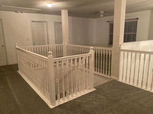 unfurnished bedroom featuring dark colored carpet